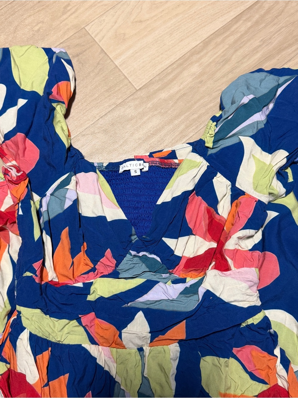 Baltic Born Samira Maxi Dress Blue Floral Print Size Small Cottagecore Boho - Picture 8 of 8